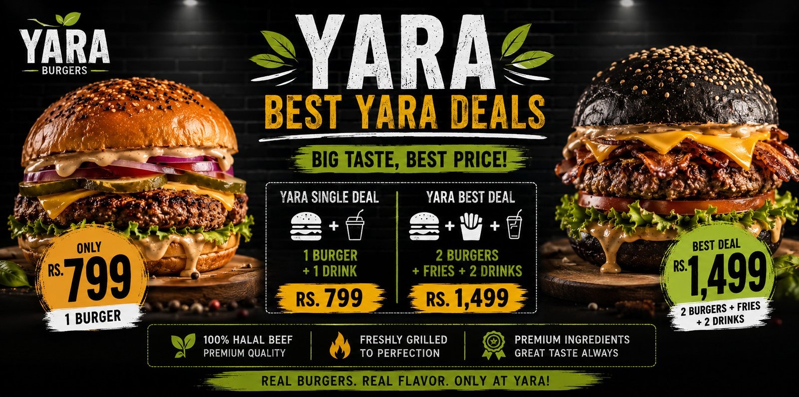 Best Yara Deals — Big Taste, Best Price. Yara Single Deal Rs. 799, Yara Best Deal Rs. 1,499.